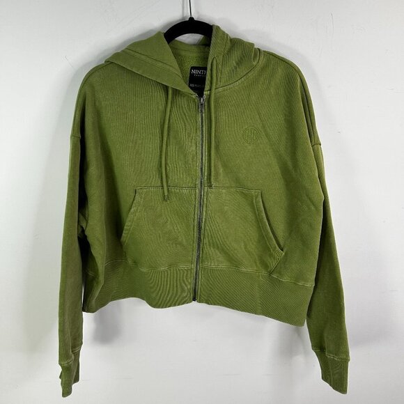 Ninth Hall Women's Green Fundamentals Epsom Wash Zip Hood Jacket Size XS - NWT - Picture 1 of 8